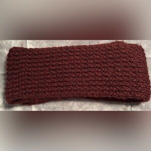 Hand knit Chunky Scarf in Deep Burgundy